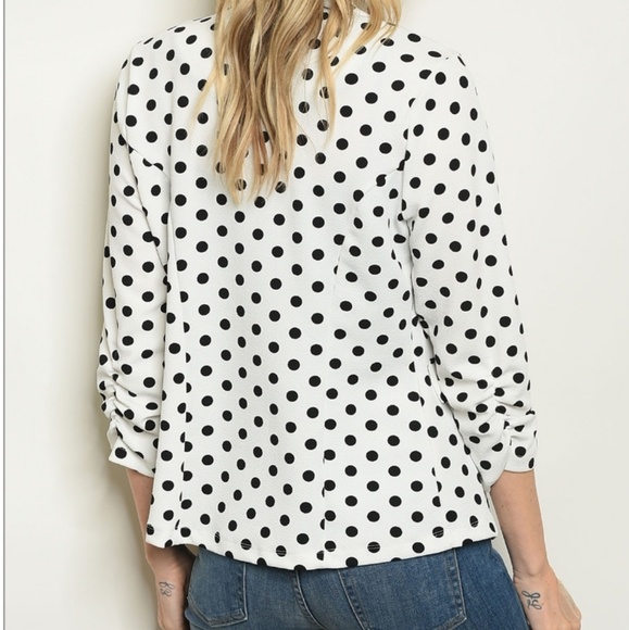 White and Black polka dot blazer - Picture 2 of 6